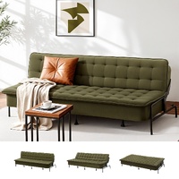 Artiss 1.9m 3 Seater Sofa Bed Innerspring Futon Green