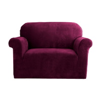Artiss 1 Seater Velvet Sofa Cover Ruby Red