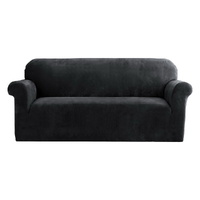 Artiss 3 Seater Velvet Sofa Cover Black