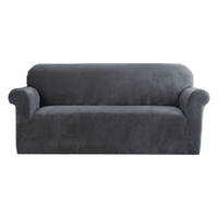 Artiss 3 Seater Velvet Sofa Cover Grey