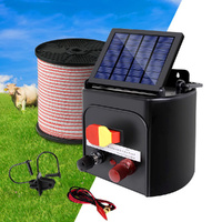 Giantz 3KM Solar Electric Fence Energiser with 400M Poly Tape