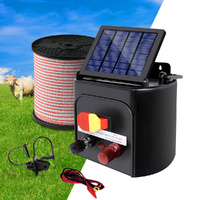 Giantz 5KM Solar Electric Fence Energiser with 400M Poly Tape