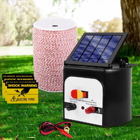 Giantz 8KM Solar Electric Fence Energiser with 2KM Poly Wire