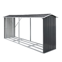 Giantz Firewood Storage Shed 334.5CM x 92CM Outdoor Log Rack Galvanised Steel Wood Holder