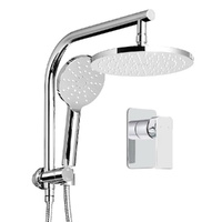 Cefito 9'' Round Rain Shower Head Set with Handheld Mixer Tap Chrome