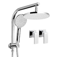 Cefito 9'' Round Rain Shower Head Set with Twin Taps Chrome