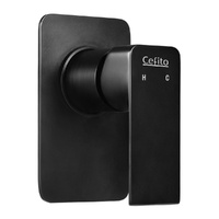 Cefito Wall Shower Mixer Tap Brass Hot Cold Basin Black