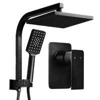 Cefito 8'' Square Rain Shower Head Set with Handheld Mixer Black