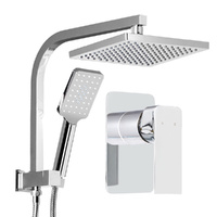 Cefito 8'' Square Rain Shower Head Set with Handheld Mixer Chrome