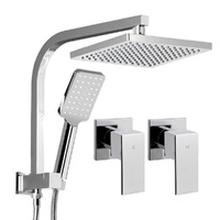 Cefito 8'' Square Rain Shower Head Set with Handheld Tap Chrome