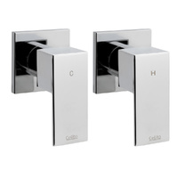 Cefito Twin Wall Bathroom Tap Brass Hot Cold Basin Chrome