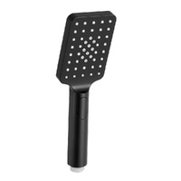 Handheld Shower Head 3.1'' Square High Pressure 3 Spray Modes Black