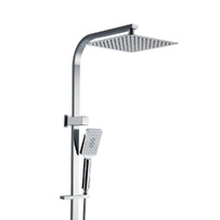 Cefito 10'' Square Rain Shower Head Set with Handheld Chrome High Pressure