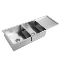 Cefito 111x45cm Double Bowl Stainless Steel Kitchen Sink Silver