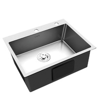 Cefito 55x45cm Stainless Steel Single Bowl Kitchen Sink Extra Hole Silver