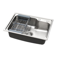 Cefito 61x43cm Stainless Steel Single Bowl Kitchen Sink Silver Drain