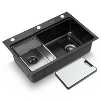 Cefito 304 Stainless Steel Bar Sink Millet Grain Black Water Basin