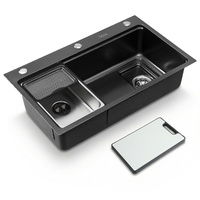 Cefito 304 Stainless Steel Bar Sink Millet Grain Black Water Basin