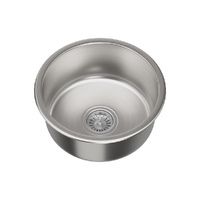 Cefito 43cm Round Stainless Steel Kitchen Sink Single Bowl Silver