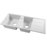 Cefito 1160x500mm Granite Double Bowl Kitchen Sink White