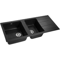 Cefito 1160x500mm Granite Double Bowl Kitchen Sink Black