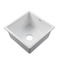 Cefito 450x450mm Granite Single Bowl Laundry Sink White