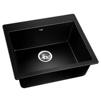 Cefito 570x500mm Granite Single Bowl Laundry Sink Black