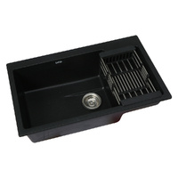 Cefito Granite Stone Kitchen Sink 80x48cm Under/Topmount Black