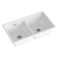 Cefito Granite Stone Laundry Basin 79x46cm Double Bowl White