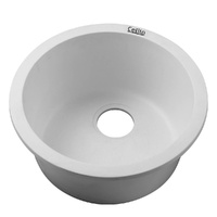 Cefito Round Granite Stone Kitchen Sink 430mm White