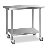 Cefito 1219x610mm Stainless Steel 304 Kitchen Bench Wheels