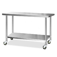 Cefito 1524x610mm Stainless Steel 304 Kitchen Bench Wheels