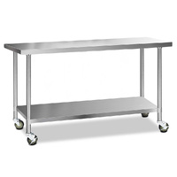 Cefito 1829x610mm Stainless Steel 304 Kitchen Bench Wheels