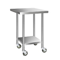 Cefito Stainless Steel Kitchen Bench with Wheels 760x760mm 430