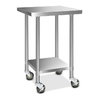 Cefito Stainless Steel Kitchen Bench with Wheels 610x610mm 430