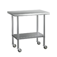 Cefito Stainless Steel Kitchen Work Bench with Wheels 910x610mm