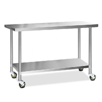 Cefito Stainless Steel Kitchen Bench with Wheels 1524x610mm