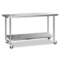 Cefito Stainless Steel Kitchen Bench with Wheels 1829x610mm