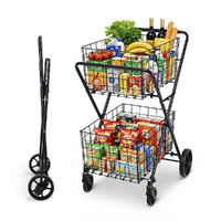 Emajin Foldable Shopping Trolley Cart Black