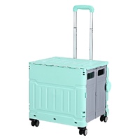 Emajin 75L Foldable Shopping Trolley Cart Green