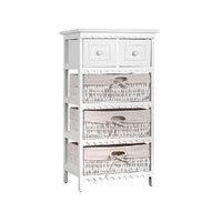 Artiss ELIOT 2 Drawer Chest with 3 Baskets White