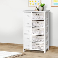 Artiss MAY 5 Drawer Chest with 5 Baskets White