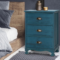 Artiss THYME 3 Drawer Bedside Table Blue
