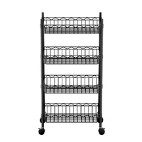 Artiss 4-Tier Shelving Unit Adjustable Garage Storage Kitchen Rack With Wheels