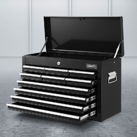 Giantz 10 Drawer Tool Box Cabinet Chest Storage Black