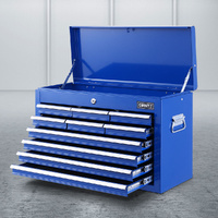 Giantz 10 Drawer Tool Box Cabinet Chest Storage Blue