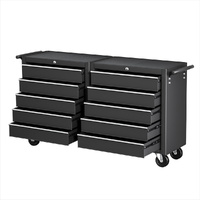 Giantz 10 Drawer Tool Chest Trolley Storage Cabinet Black