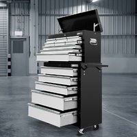 Giantz 14 Drawer Tool Box Cabinet Trolley Garage Storage Grey