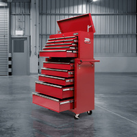 Giantz 14 Drawer Tool Box Cabinet Trolley Garage Storage Red