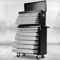 Giantz 17 Drawer Tool Box Cabinet Chest Trolley Garage Storage Grey